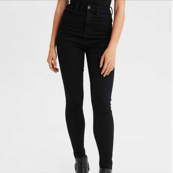 American Eagle AEO Curvy Highest Rise Jegging Black Women's 6 Next Level Stretch - Picture 1 of 11